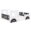 Lit plateforme blanc en forme de voiture avec roues, en bois de pin pleine grandeur et avec roulettes-1429351577-1429351578