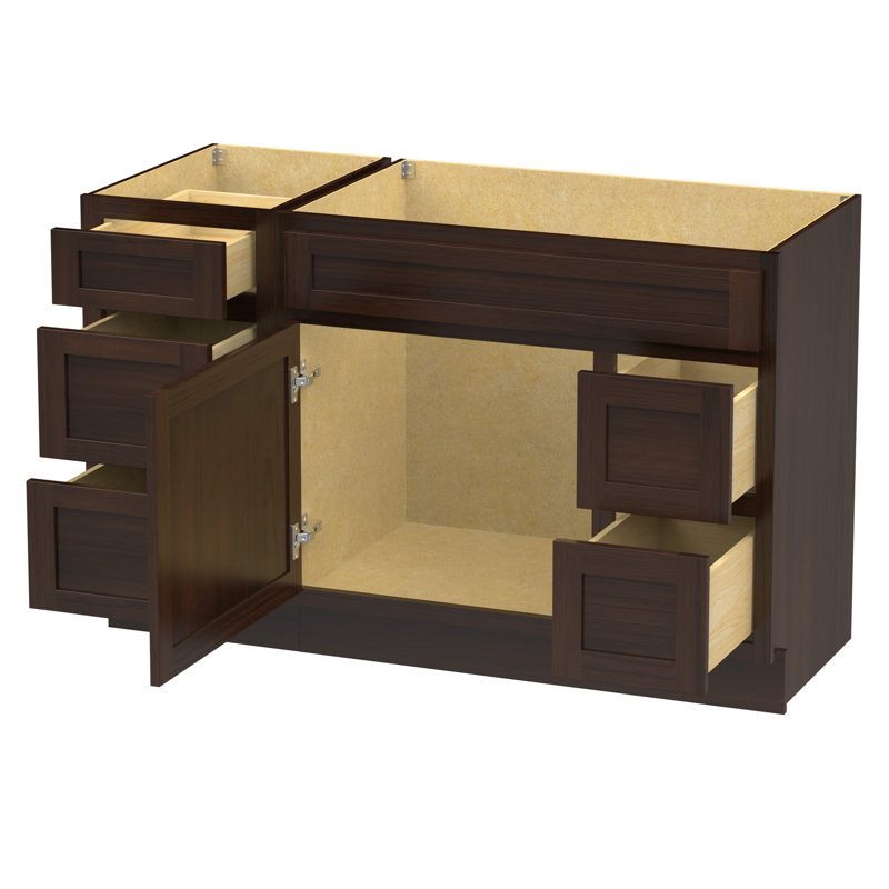Base de meuble-lavabo simple 51 po seulement, Brun