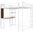 Metal Loft Bed With Desk And 2 Shelves, White - Robust Space Utilizing Full Size Shelf Stable Construction-1639050130