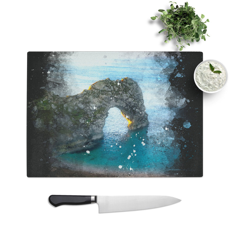 Tempered Glass Durdle Door Cliffs Dorset Chopping Board, 20 cm x 28.5 cm