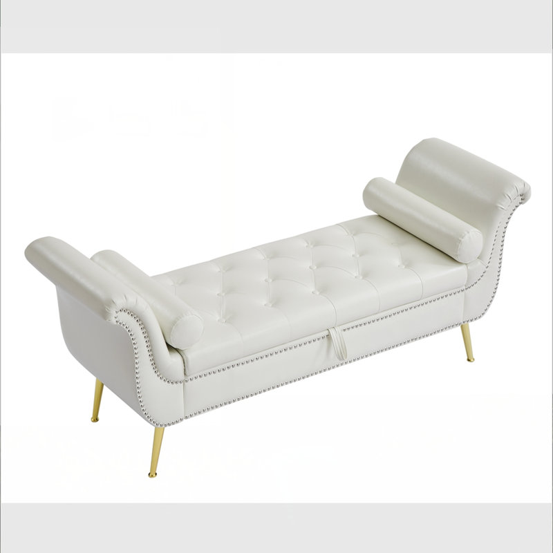 Banc de rangement rabattable, Blanc