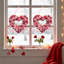 1 couronne de Saint-Valentin pour couronne de cœur romantique avec portes rouges et roses