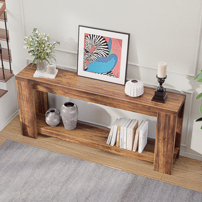 70,9 pouces Long Farmhouse Console en bois Silm