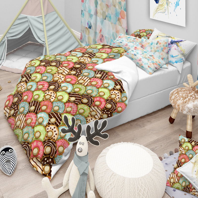 Ensemble de housse de couette moderne pour enfants, Housse de couette double / grand et 2 taies