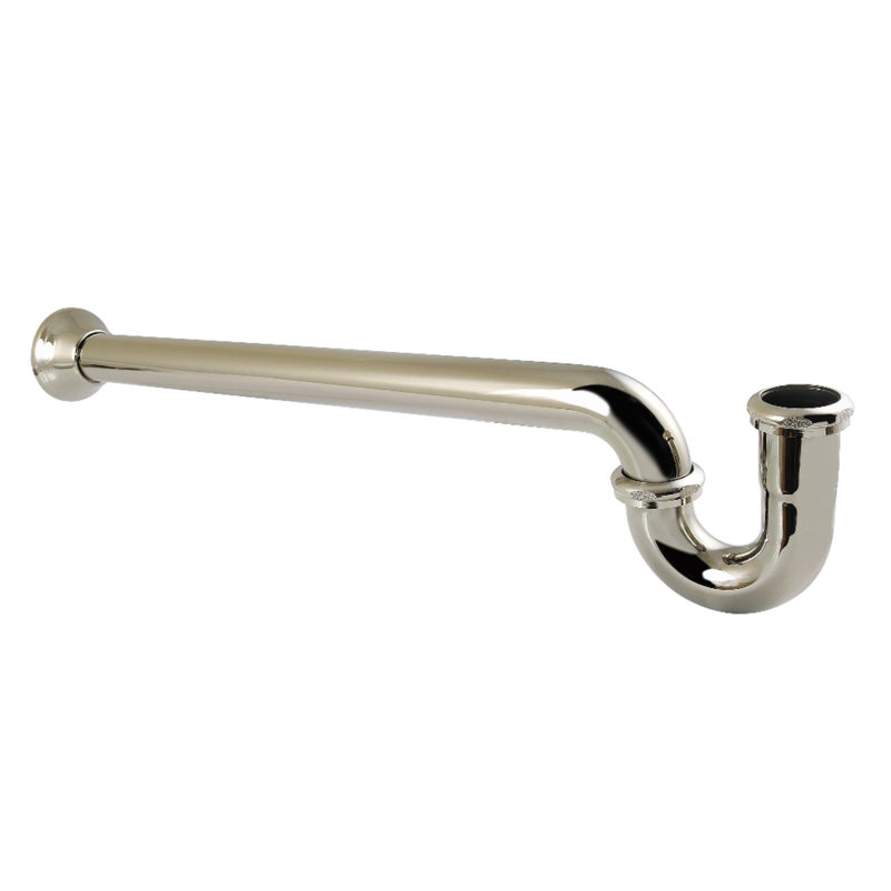 Kingston Brass Vintage 1-1/2 Inch Decor P-Trap with Bell Flange, 24 Inch Length, 18 Gauge, Polished Nickel
