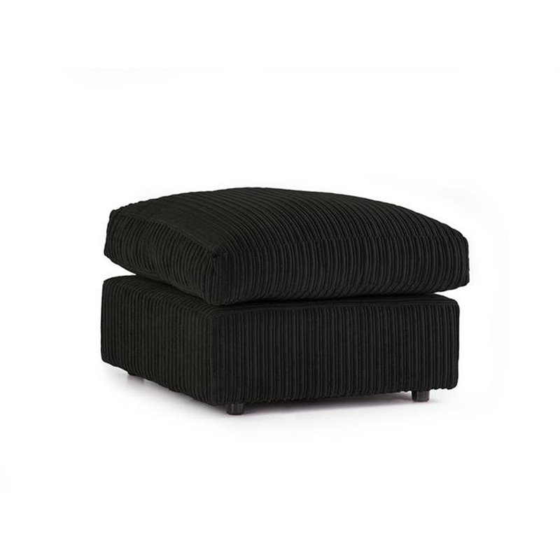 Duvernay 55cm Wide Square Solid Colour Footstool Ottoman, Black