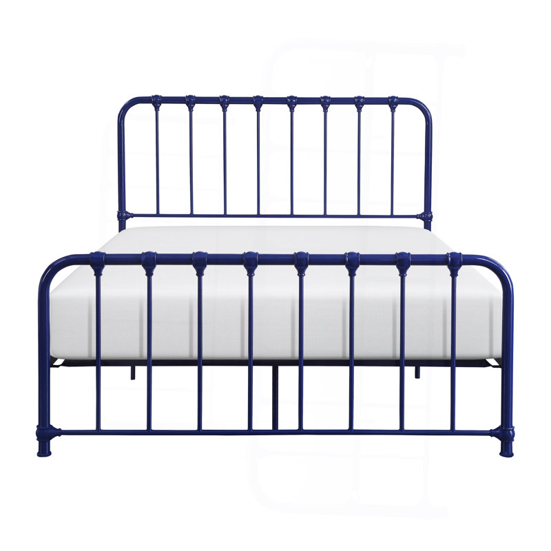 Lit plateforme en métal 1pc, Grand lit, Bleu
