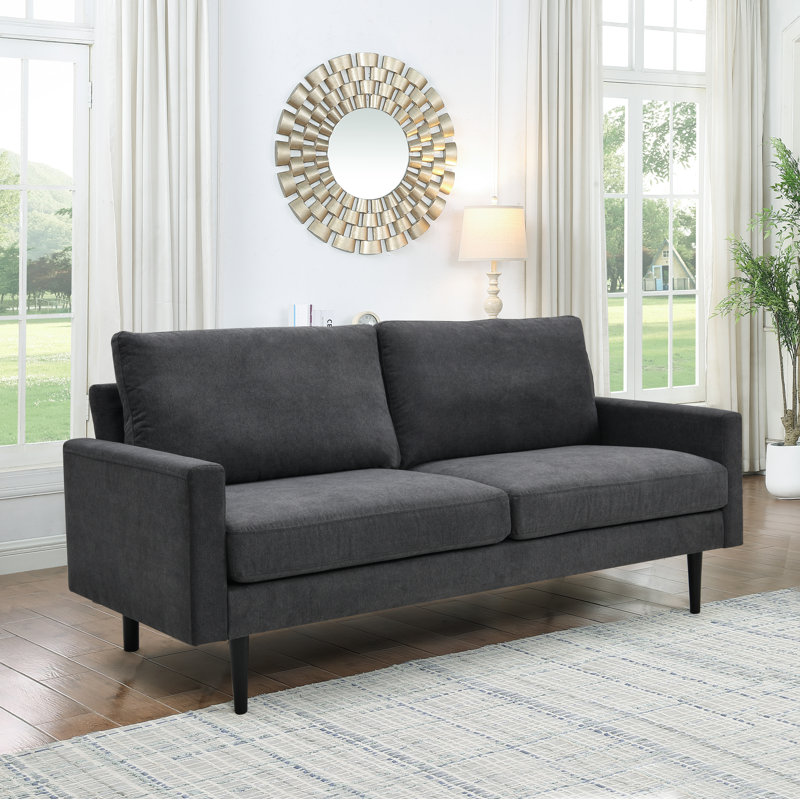 Aimili 3 Seater Velvet Sofa, Grey