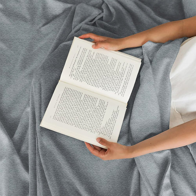 Premium Cooling, Soft & Wrinkle Free Sheet Set - Ultra Soft & Premium Hotel Luxury Bed Sheet Set, Heathered Blue