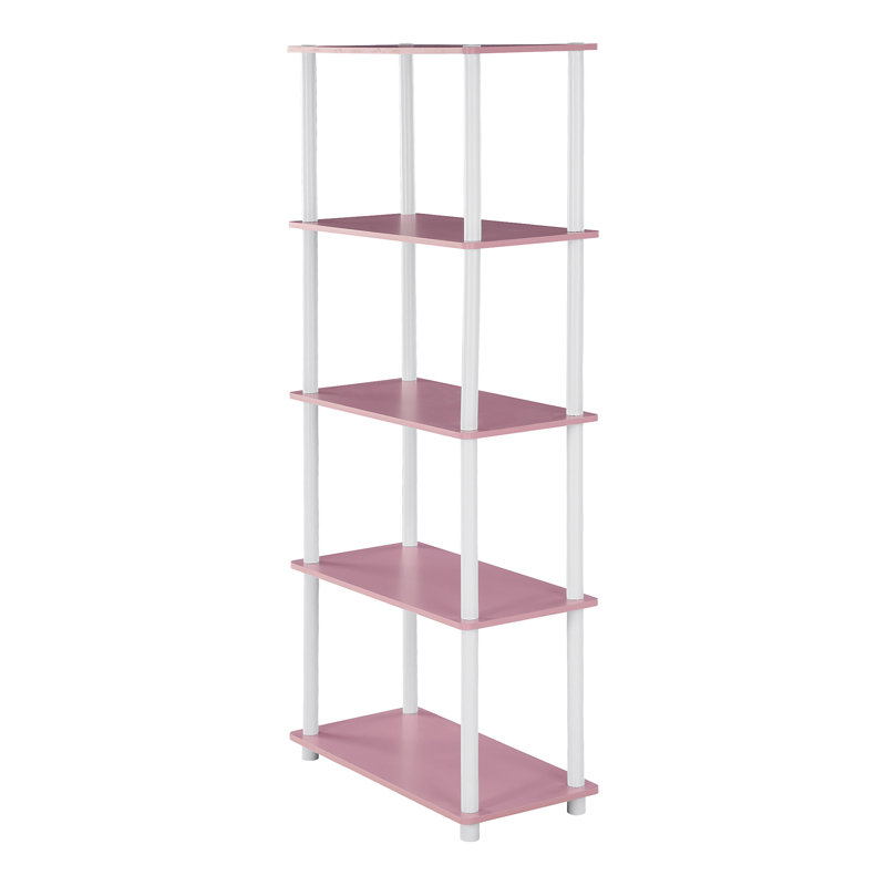 Maxine 59.9cm W Manufactured Wood Shelving Unit, Pink/White