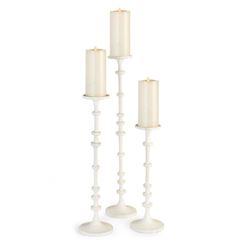 Candle Stands Bz, White