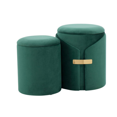Dahlia Contemporary/Glam Nesting Ottoman Set