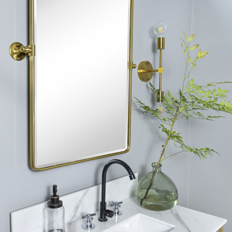 Miroir mural de salle de bain Woodvale, Noir mat, 30 po x 40 po