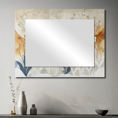 Doux crémeux Morning Glory Flowers Field II - miroir décoratif floral imprimé sur métal