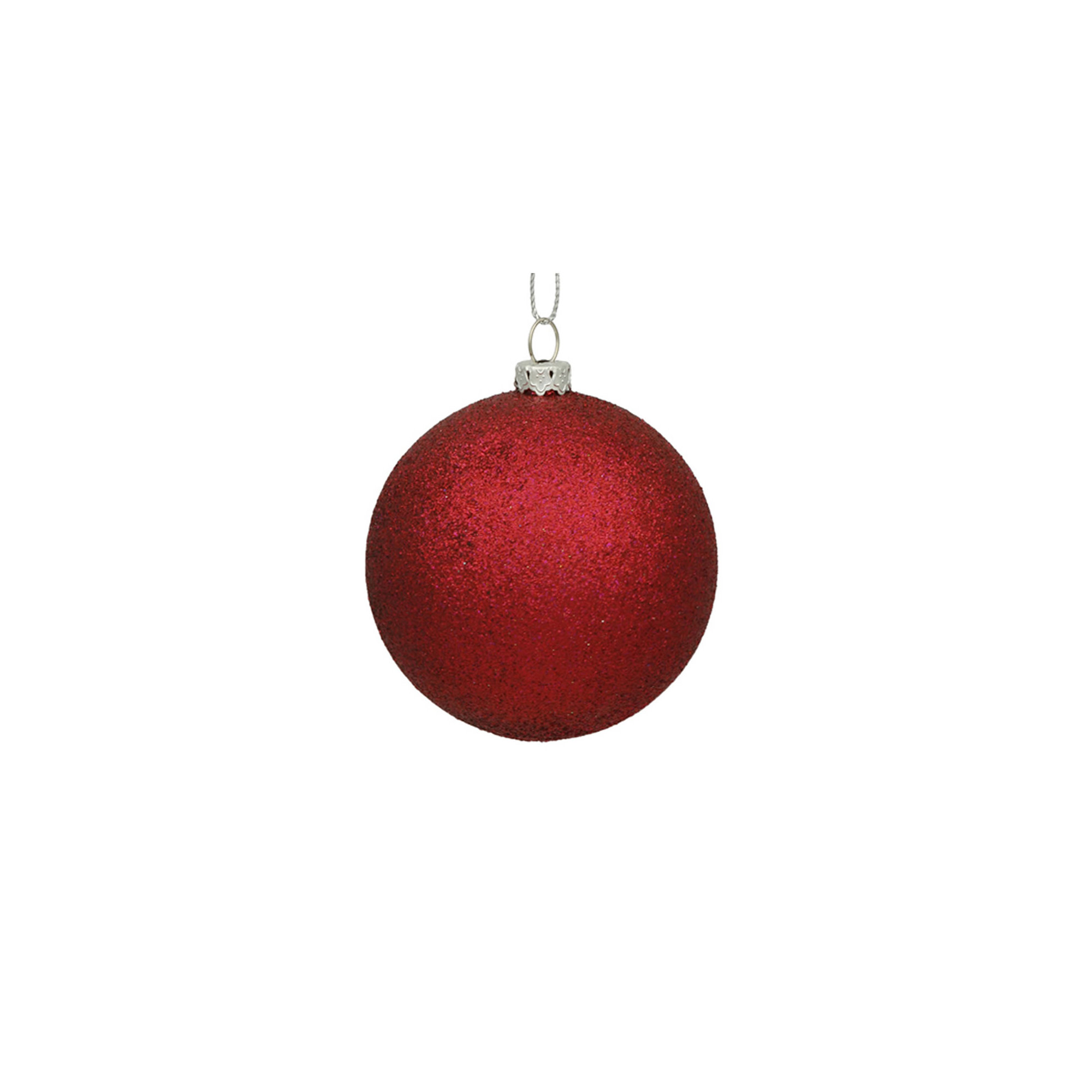 Holiday Décor Ball Ornament, Wine Glitter, 3" H x 3" W x 3" D