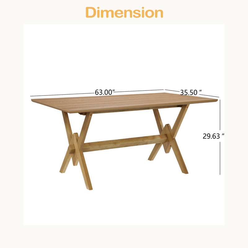 Table de salle à manger 63 ", Naturel