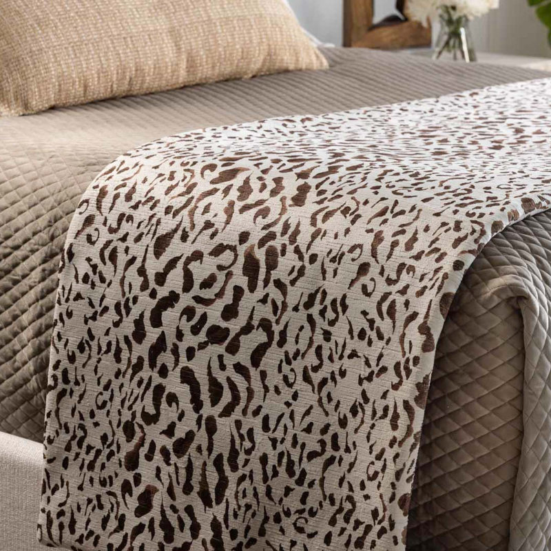 Spectrum Safari Animal Print Blanket, 98" L x 25" W, Java