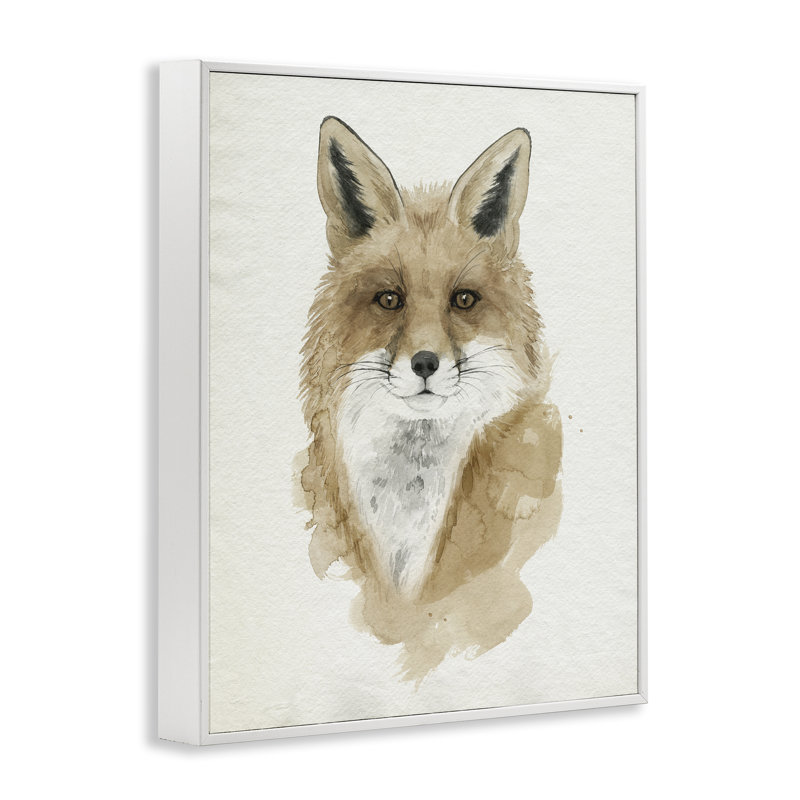 Portrait de renard aquarelle minimal, estampe numérique, design par Grace Popp, H 14 po x l 11 po