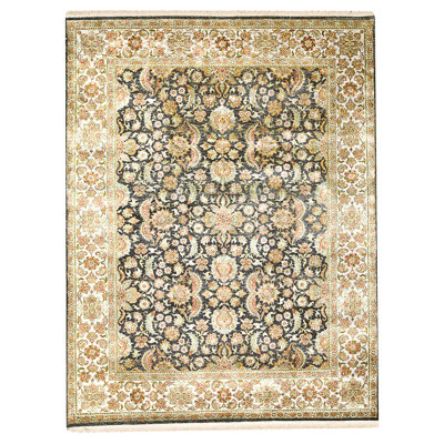 High-Quality Hand-Knotted Black And Grey Area Rug