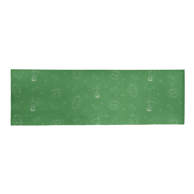 Tapis de zone verte fait main, Tapis de couloir 2 pi x 8 pi