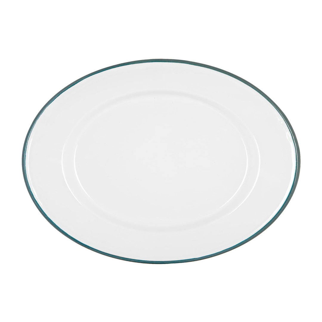 Argon Tableware Green White Enamel Serving Platter - 30Cm X 22Cm - Image 5
