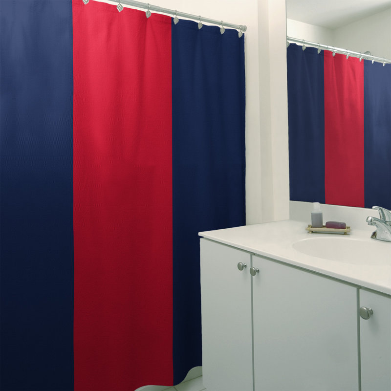 Single Shower Curtain, Navy/Red
