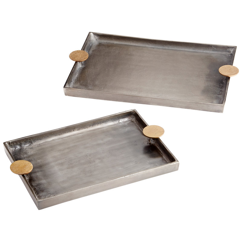 Obscura Metal Tray, 1.75" H x 18.5" W x 12" D