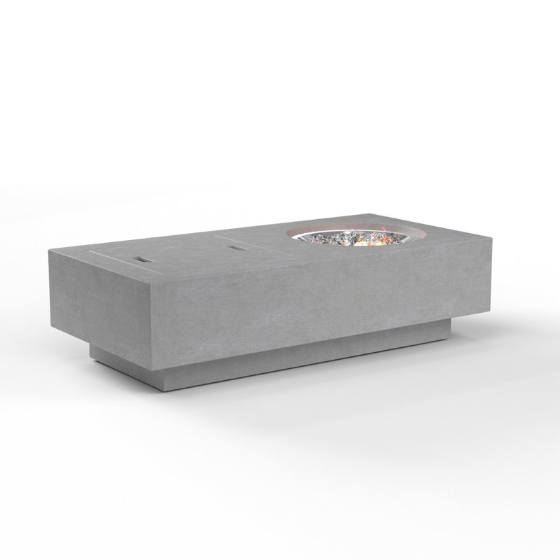 Table de foyer d'extérieur en béton H 17 po x l 60 po Lisson