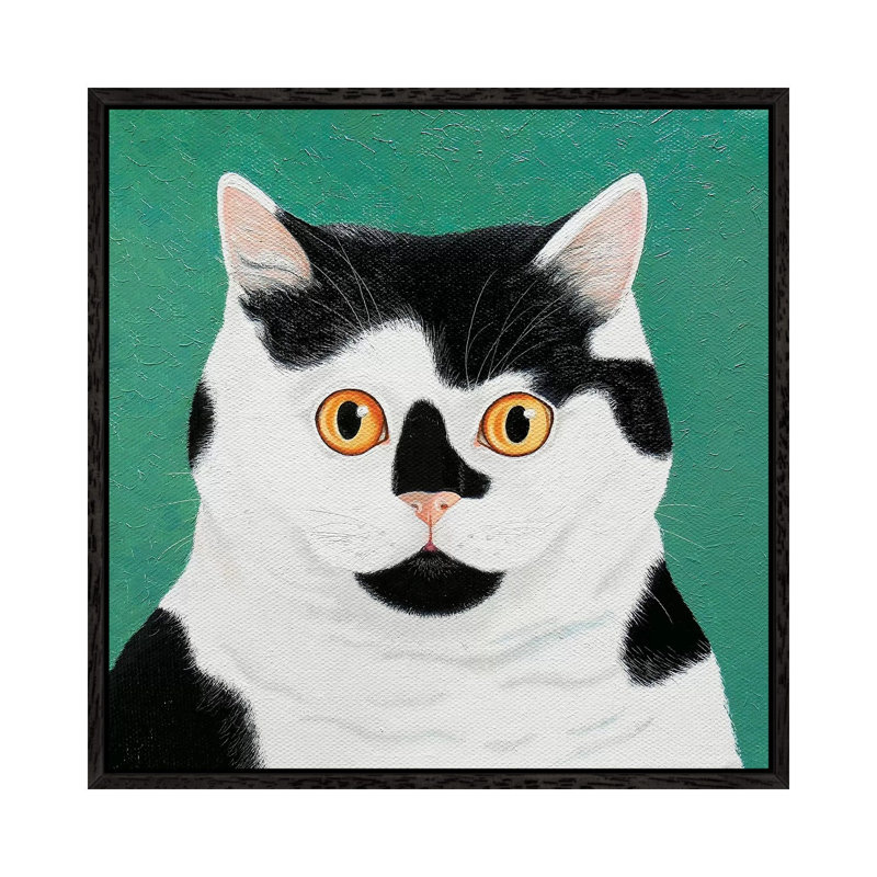 Moomoo by Vicky Mount - Painting on Canvas, Black Framed, 66.04 cm H x 66.04 cm W