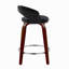 Tabouret de comptoir à hauteur fixe avec pivot en bois d'acajou, repose-pieds en métal chromé et velours - ensemble de 2-198081548-198081551
