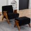 Upholstered Armchair with Footstool-945252924