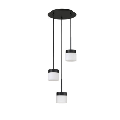 Ikee 3 - Light Black Cluster Pendant