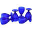 Verres bleu cobalt mid-century Mid-Century soufflés à la main - S / 6