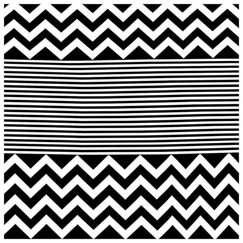 Coussins décoratifs noirs et blancs à rayures en zigzag, 26 x 26 pouces