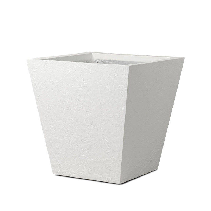 Koto Planter, 28" H x 28" W x 28" D, Textured White Concrete