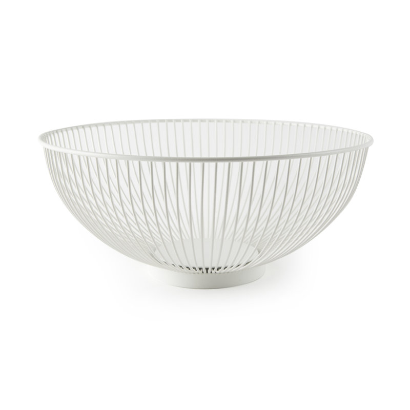 Excelsa Eclipse Stainless Steel Fruit Bowl, White