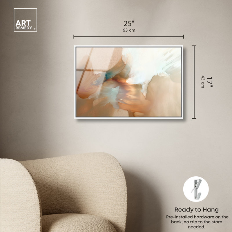 «Flowing Rust II», reproduction d'art acrylique encadrée par Art Remedy, cadre blanc, 24 x 16, H 17 po x l 25 po, Cadre blanc