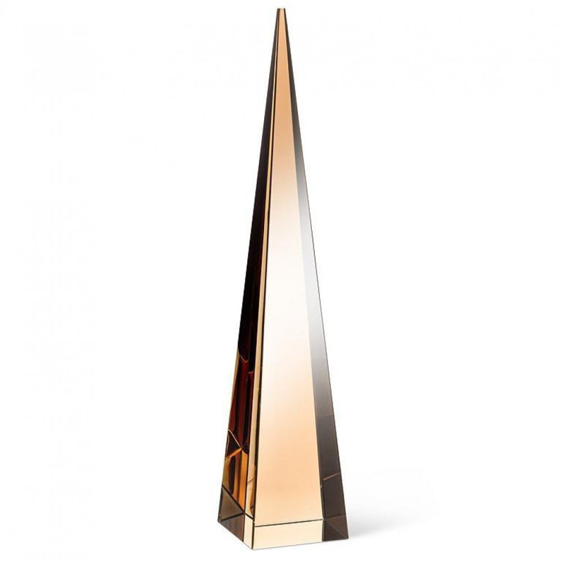 Grand obélisque moderne, 14" H x 2.75" W x 2.75" D, Ambre