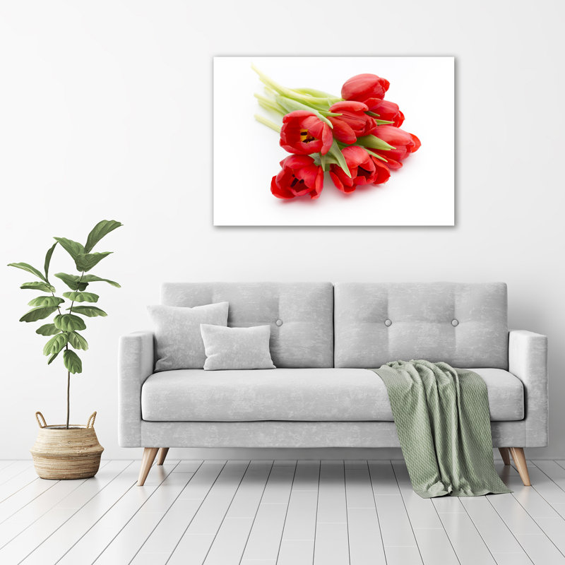 Red Tulips - Wrapped Canvas Print