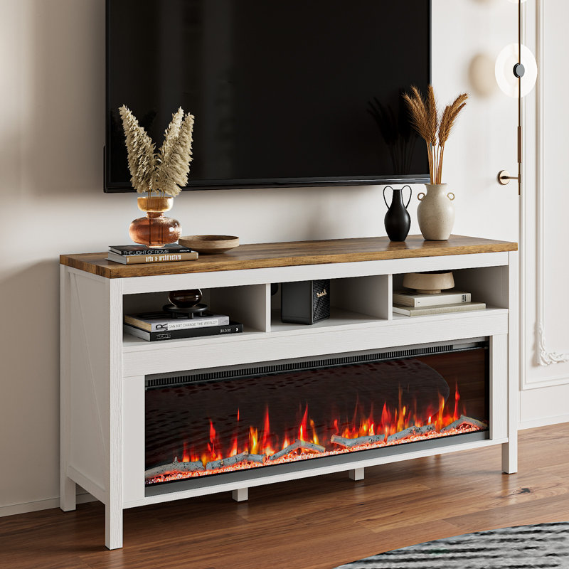 Trevaughn Unfinished TV Stand for TVs up to 65" with Fireplace Included