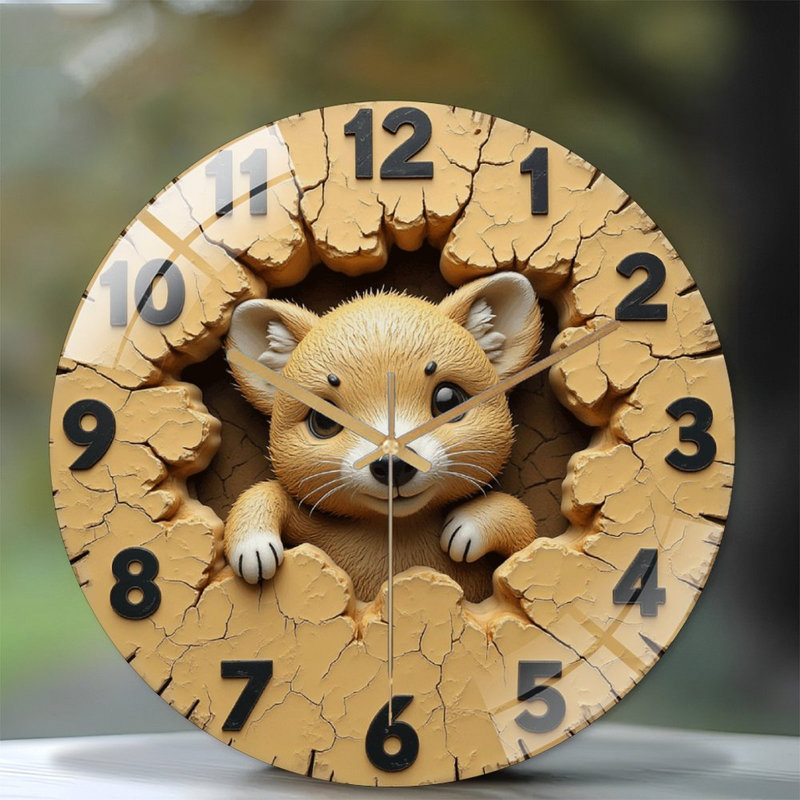 Horloge murale mignonne Fox