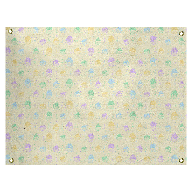 Tapisserie petits gâteaux par katelyn elizabeth Avicia, H 27,5 po x l 37,5 po, Intérieur, Crème / bleu / violet