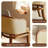 22.83'' Upholstered Accent Chair With Wooden Legs And Rattan Arms,mid-century Armchair For A Bedroom Or Living Room