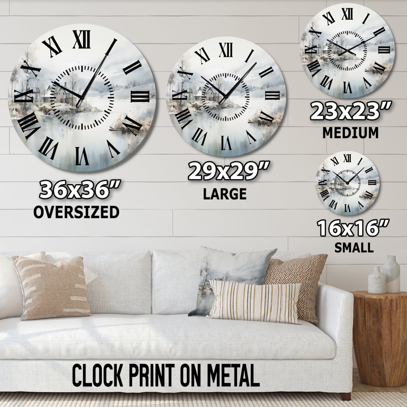 Horloge murale moderne grise et beige style scandinave moderne - Silence, Médium
