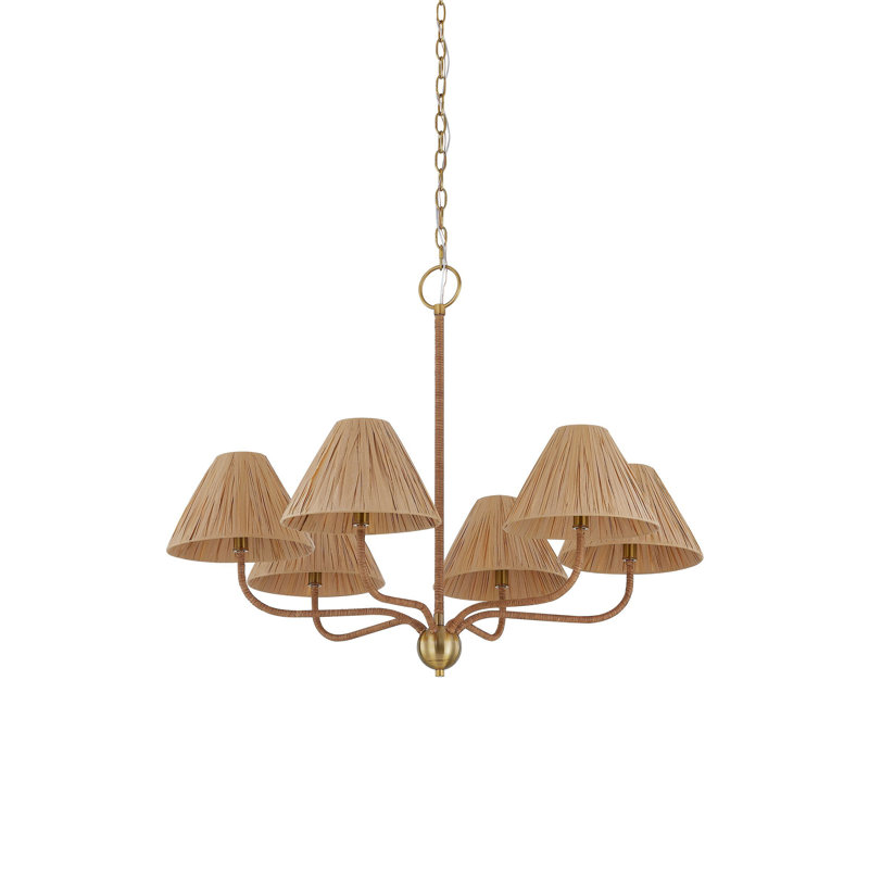 Lustre 6 lumières Rosalie, naturel