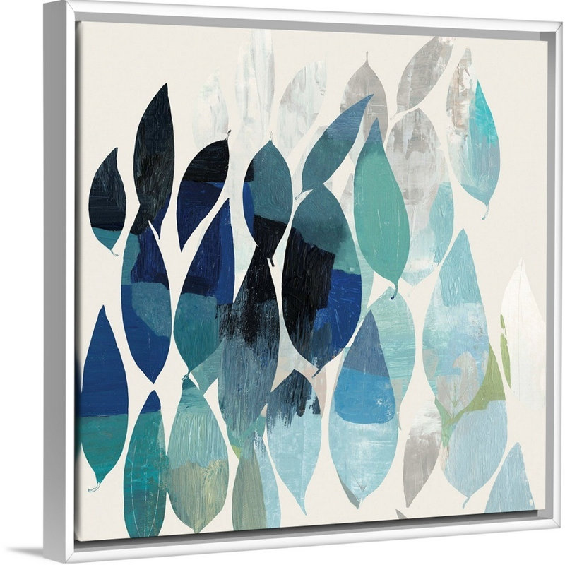 Feuille murale II-reproduction d’art sur toile, Cadre blanc, H 22 po x l 22 po x P 1,75 po