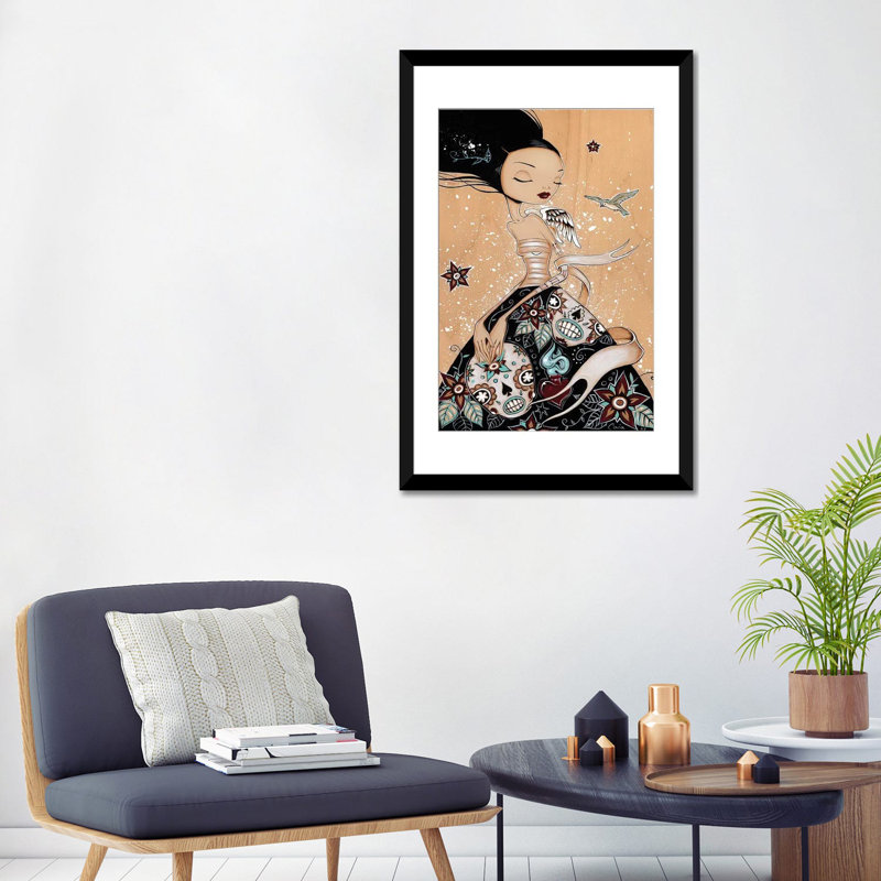 « quietus », impression sur toile, H 26 po x l 18 po x P 1,5 po, Toile avec cadre noir, Blanc