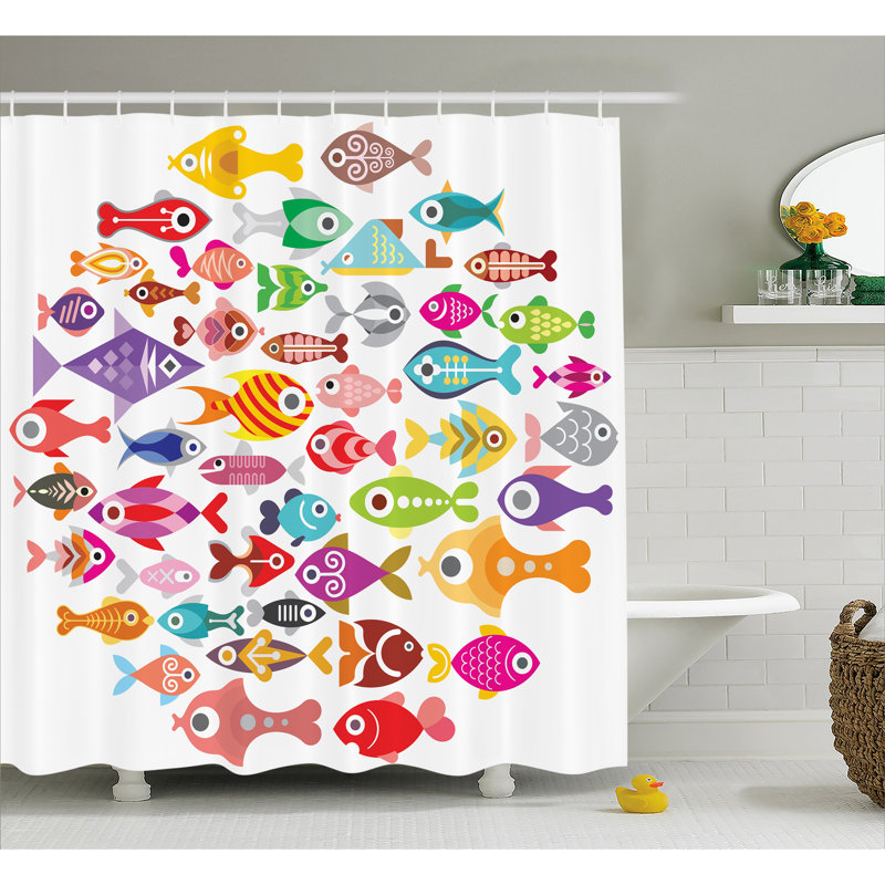 Oshaughnessy Shower Curtain with Hooks Included, 69" H x 70" W