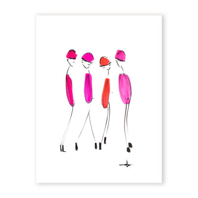Four In Fuchsia Print by Chauncey Jacks