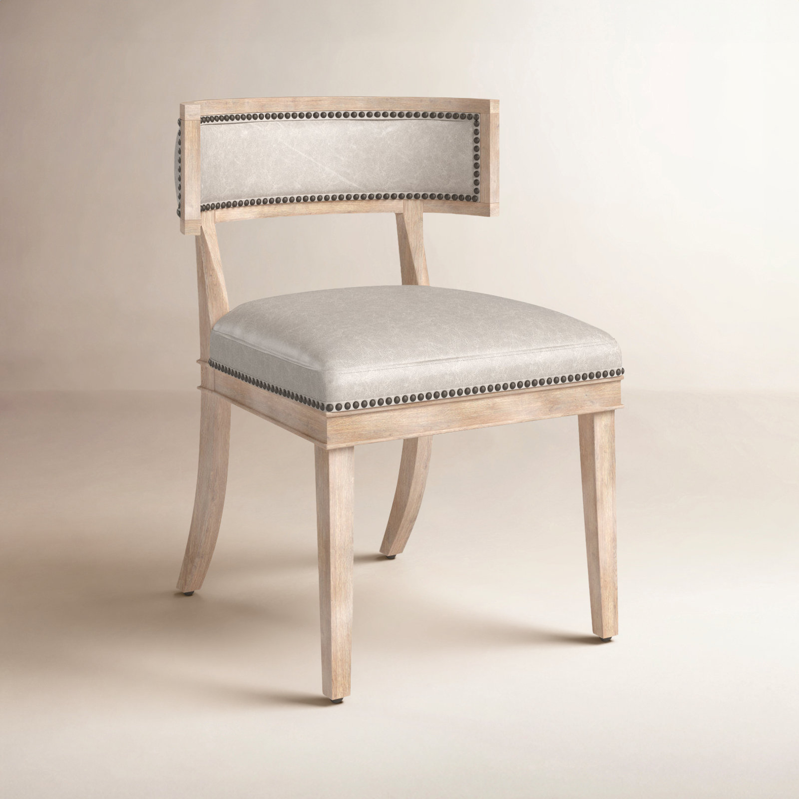 Brooks Genuine Leather Oak Side Chair